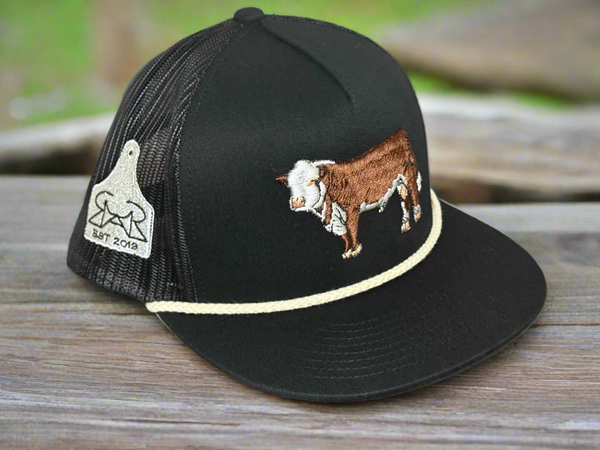 Premium Embroidered Trucker Hat – Hereford Bull